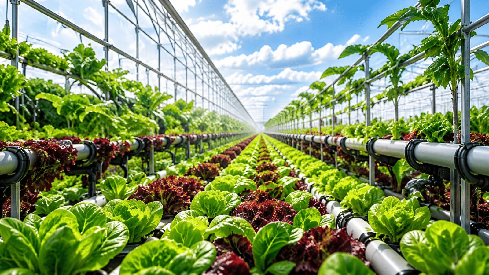 Modern hydroponic greenhouse showcasing agricultural technology and sustainable food production promoted by Stand with Israel Sri Lanka (SWILK).